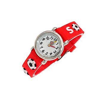 Kids Sports Watch Cartoon Silicone Quartz Watch Red Leisure Time Time Keeping 1Pcs
