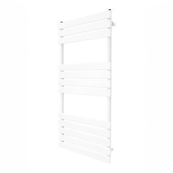 Vertical Towel Radiator Designer Flat Panel 1200mm x 600mm Bathroom Heated Rail Gloss White Central