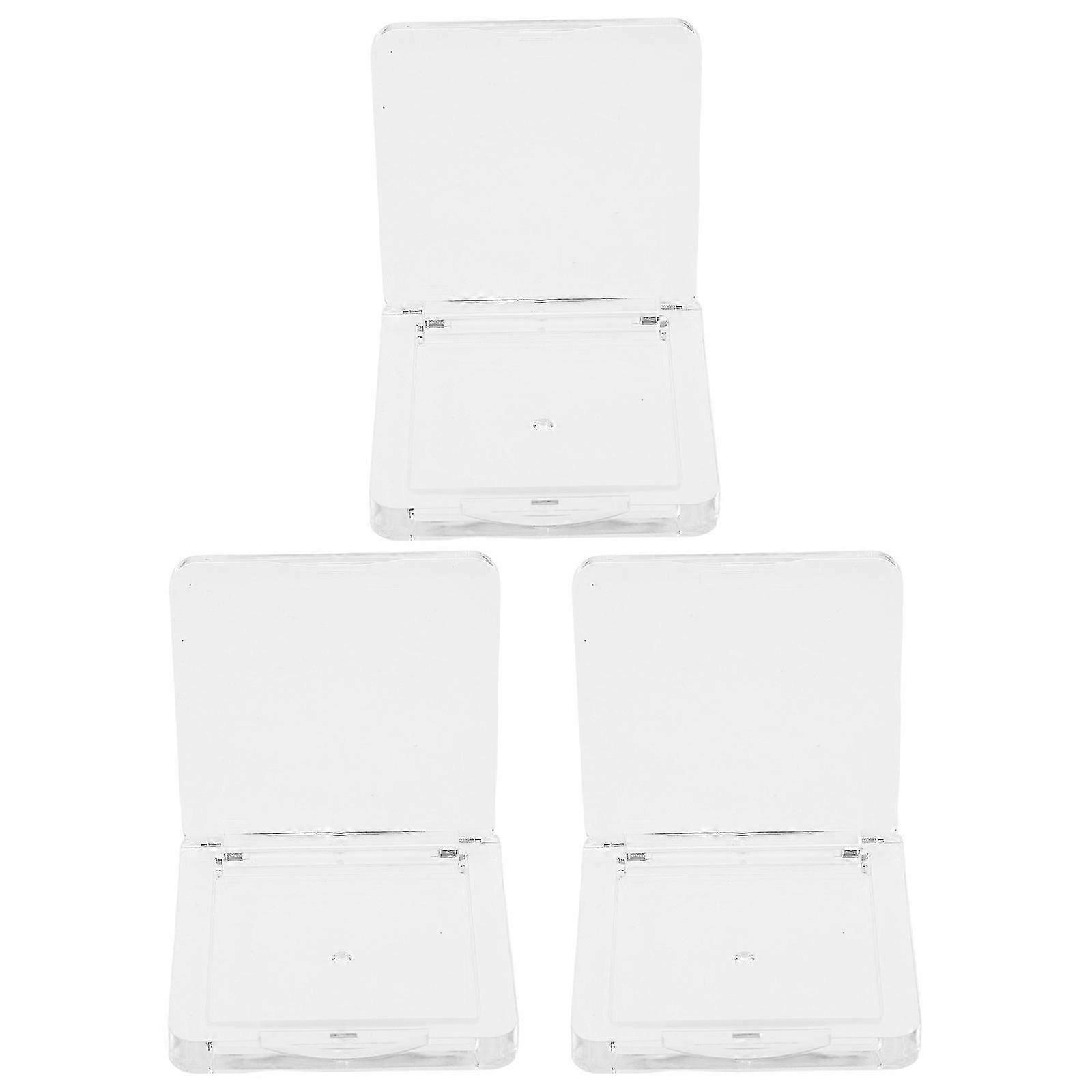 Transparent Square Single Layer Highlighter Box for Makeup Use 3Pcs Set