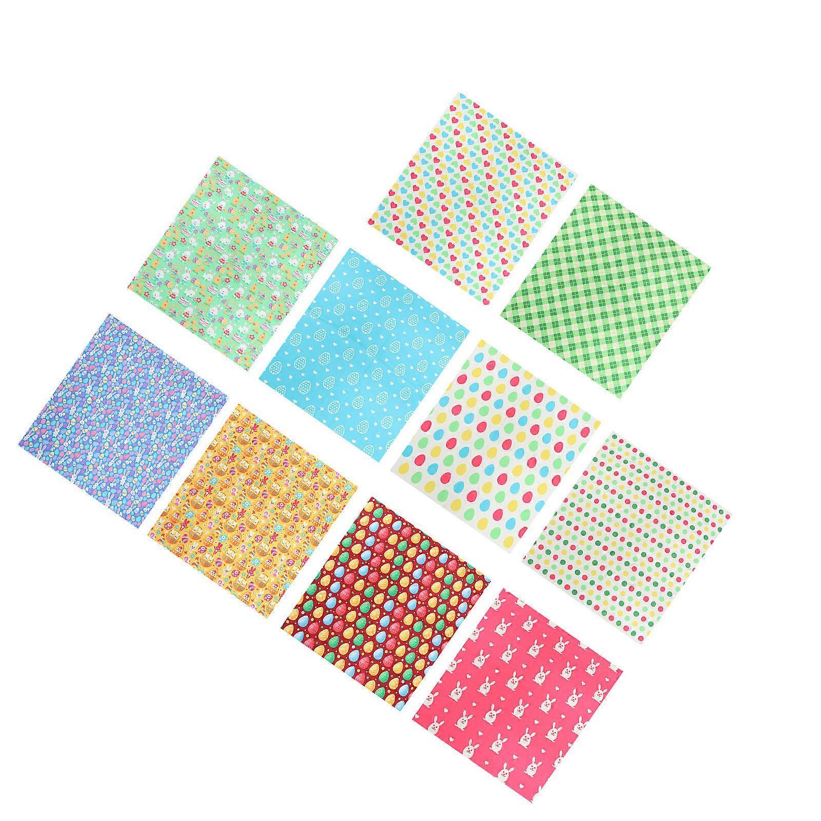 10Pcs Easter Style DIY Patchwork Cloths DIY Fabric Sewing Craft Making Fabrics