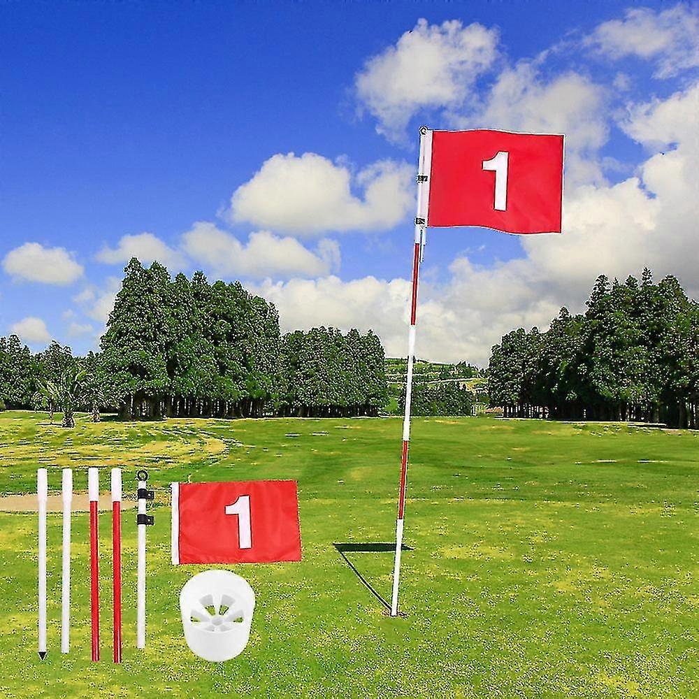Backyard Golf Flag Stick Field Practice Flag Five-section Flagpole Combination