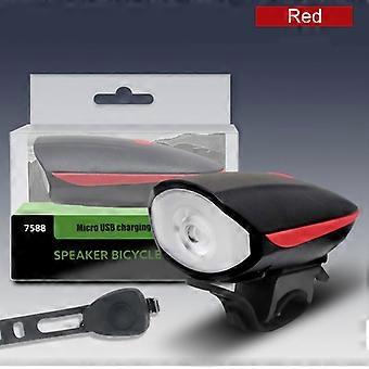 Feu arrière de vélo avec haut-parleur 5 modes Horn et feux arrière Feux avant rechargeables étanches USB pour la sécurité des vélos Mtb