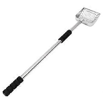Telescopic Metal Cat Litter Scoop for Pet Use with Black Handle