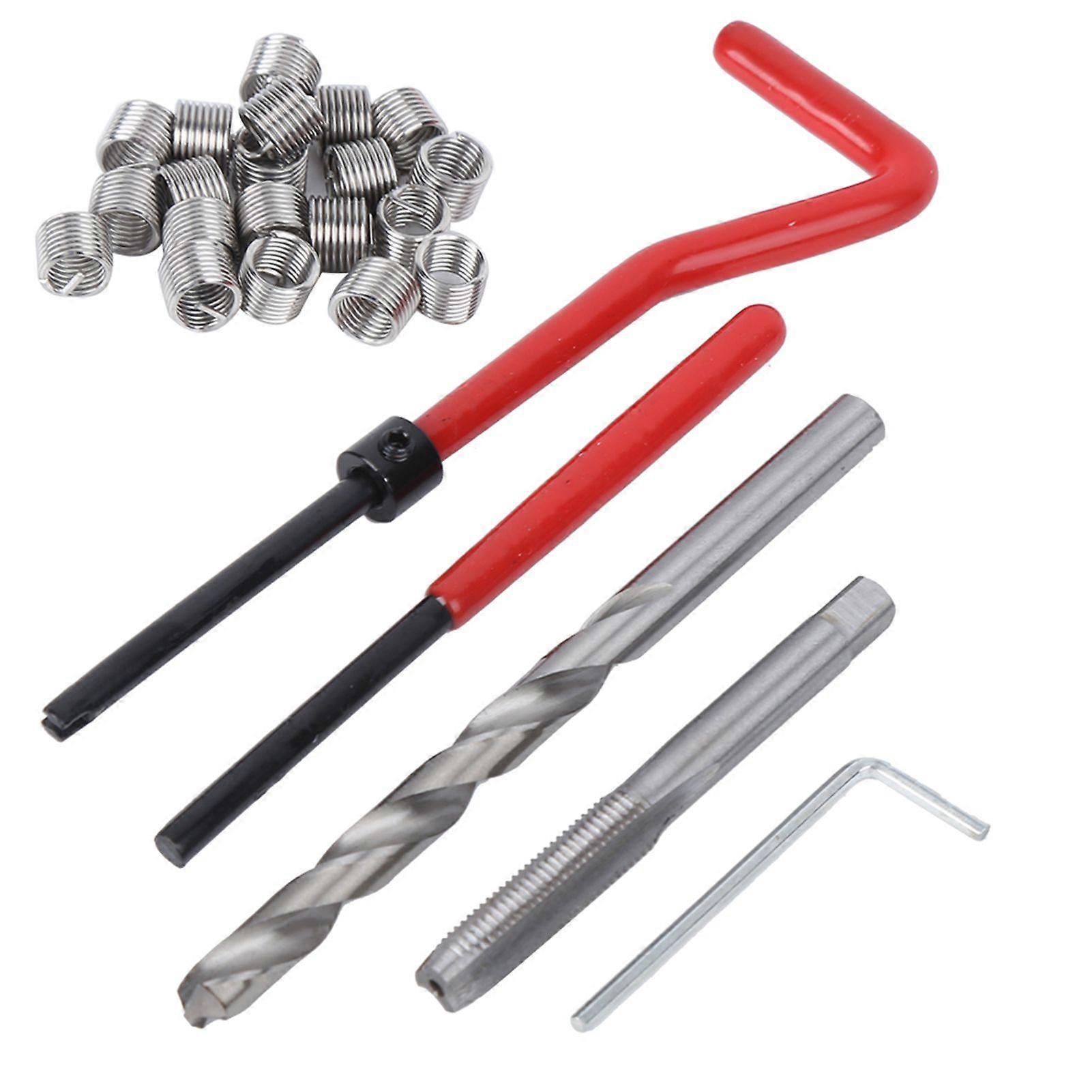 25Pcs M7 Thread Repair Insert Kit with Transparent Plastic Box compatible Processing Machinery