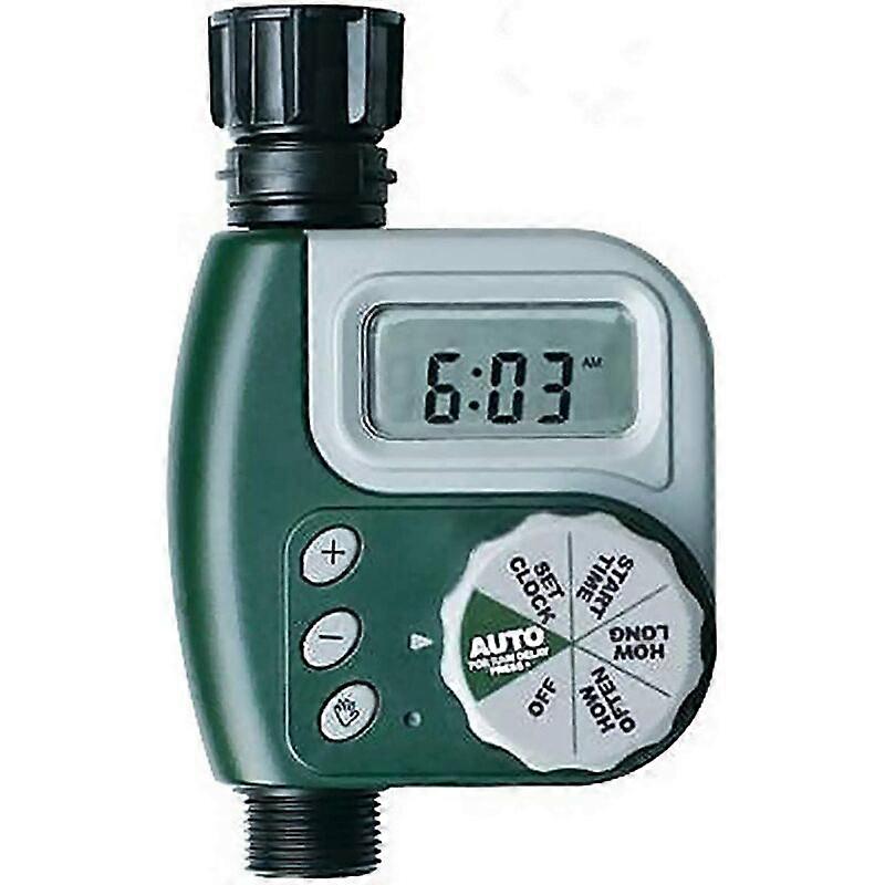Automatic Watering Timer, Electronic Irrigation Timer with Flow Display, Programmable Watering Schedule for Garden, Patio, Balcony