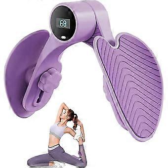 Pelvic Floor Exerciser Strengthener For Women, Inner Thigh Exercise Equipment, Leg Pelvic Floor Trainer with Counter & Resistance Adjustment (Purple) 