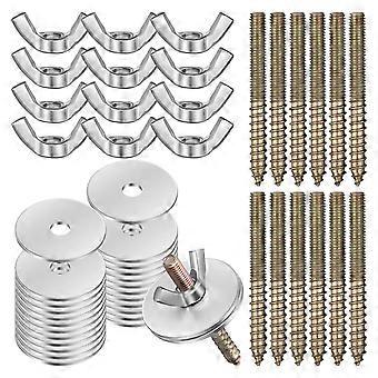 12 Sets Bird Perch Stand Screws Birdcage Perch Hardware Double Ended Screws Perch Mounting Wing Nuts Bird Cage Accessories