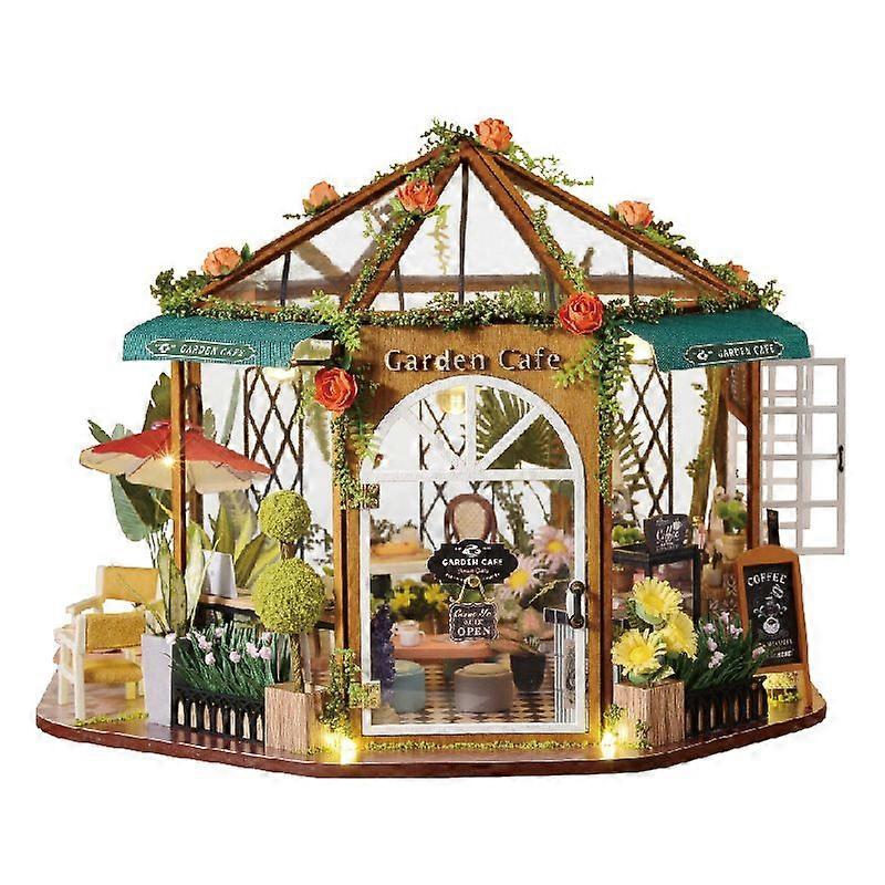 DIY Garden Cafe Handcrafted 3D Model Kit, Creative Gift