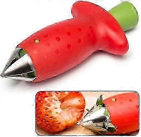 Multifunctional Strawberry Tomato Corer Sheller Clip Red