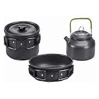 Camping Cookware Set Lightweight Compact Aluminum Pots and Pans Outdoor Cooking Kit for Hiking Picnic (A)(B)