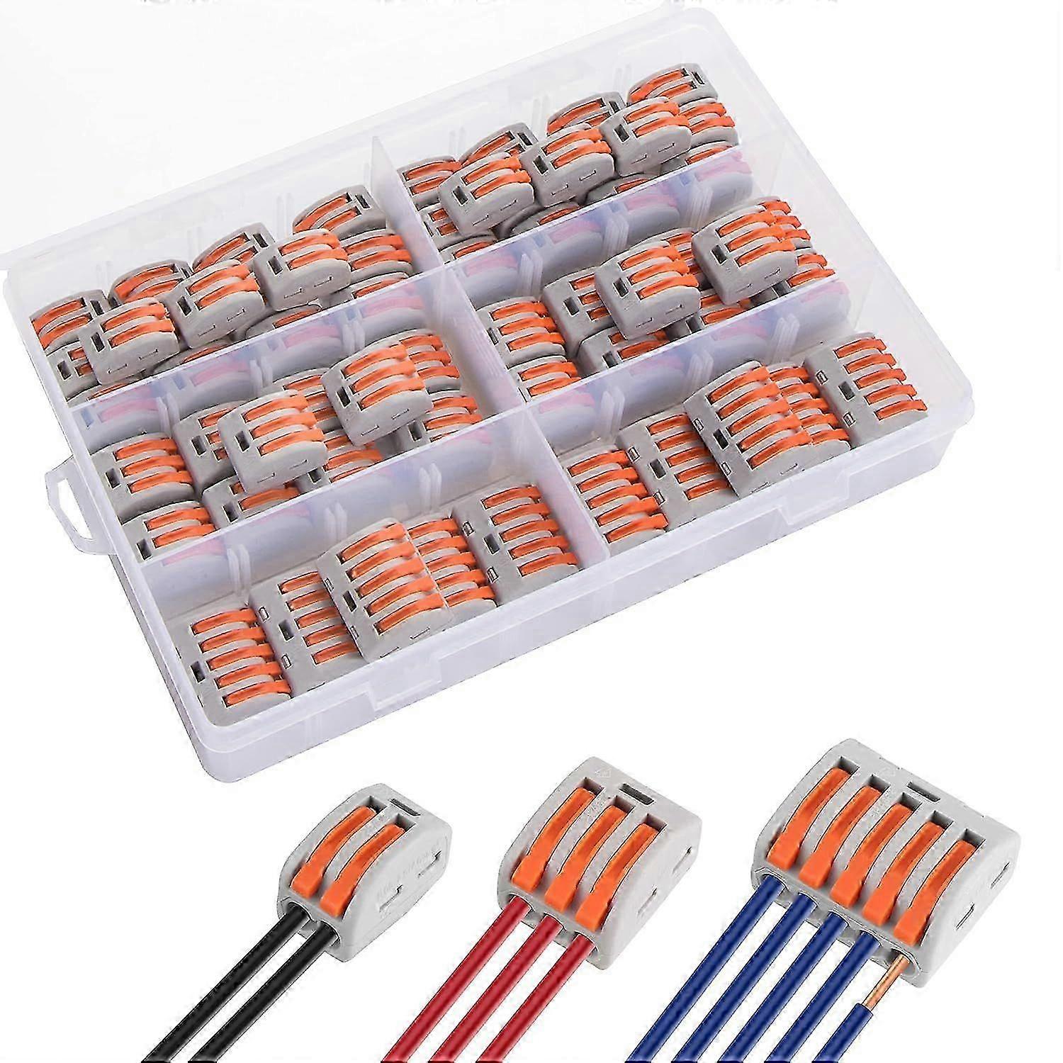 60pcs electrical connectors with control lever, quick wire cable connector, automatic connection ter [MI]
