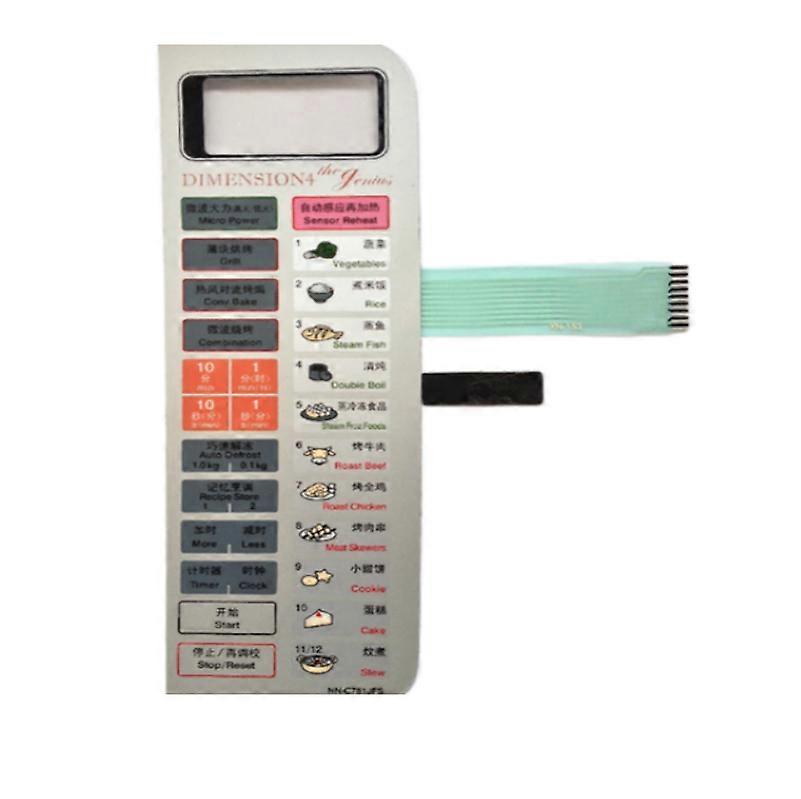 Replacement Membrane Switch Panel for Panasonic NN-C781JFS Microwave Touch Control Keypad