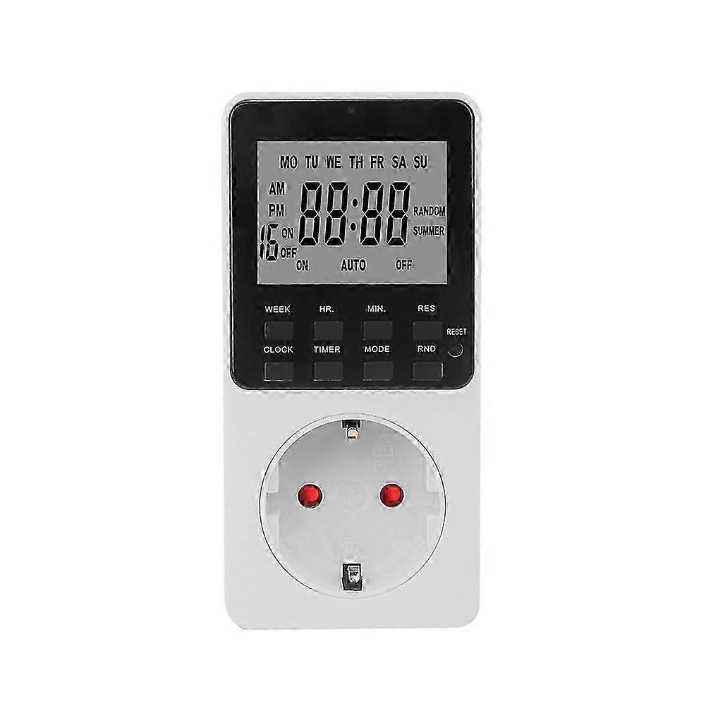 Electronic Digital Time Switch Kitchen Time Socket Outlet 230V 7 Day 12/24 Hour Programmable Timing EU Plug