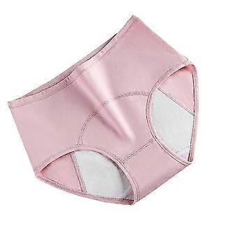 Period Panties Mid-Waist Briefs compatible with Leak-Proof Protection 2Pcs Pink