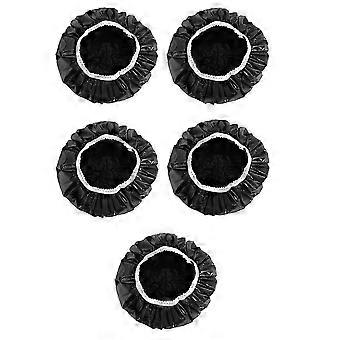 5 pcs ménage bonnet de douche imperméable, bonnet de bain, hôtel élastique bonnet de douche cheveux ensemble