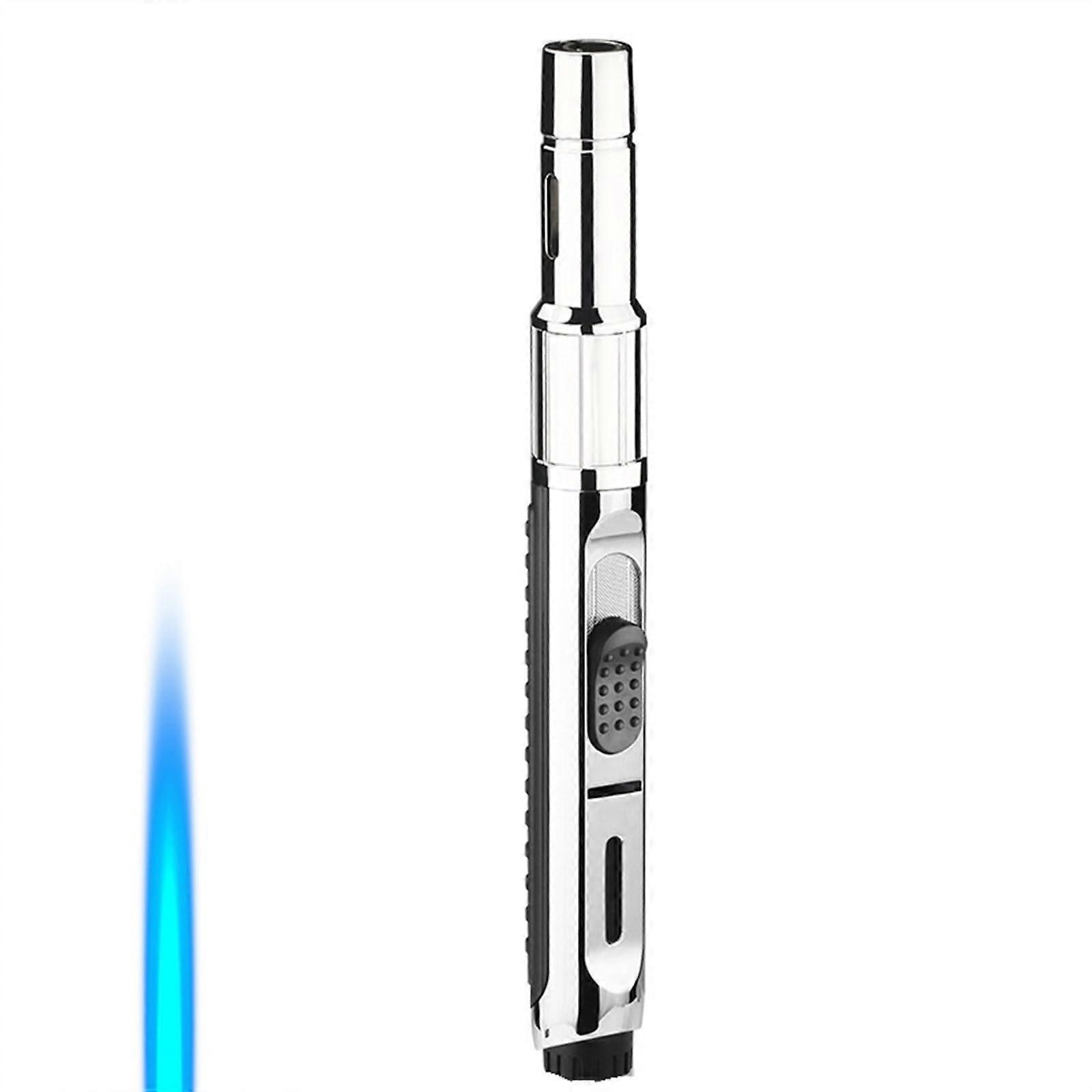 Windproof Lighter with Visible Fuel Window, Adjustable Flame Control, Metal Body for Camping