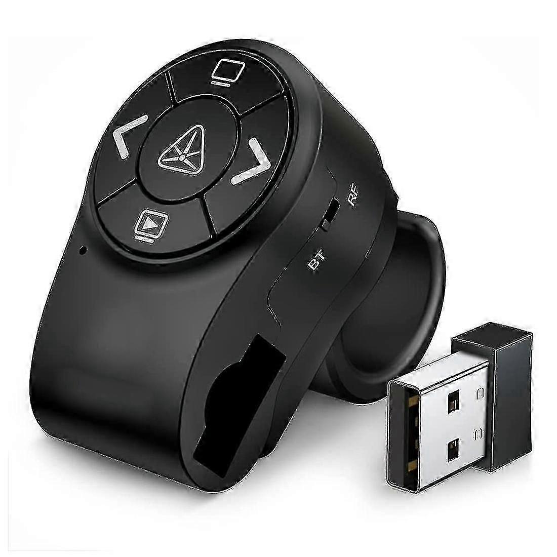 2.4GHz RF Bluetooth Wireless Finger Ring Remote para PowerPoint Slides Presentation Clicker