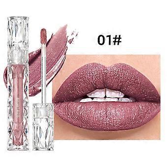 Liquid Glitter Lipstick, Diamond Shimmer Finish Highly Pigment Lip Tinted Stain, Waterproof Long Lasting Smudge-proof Lip