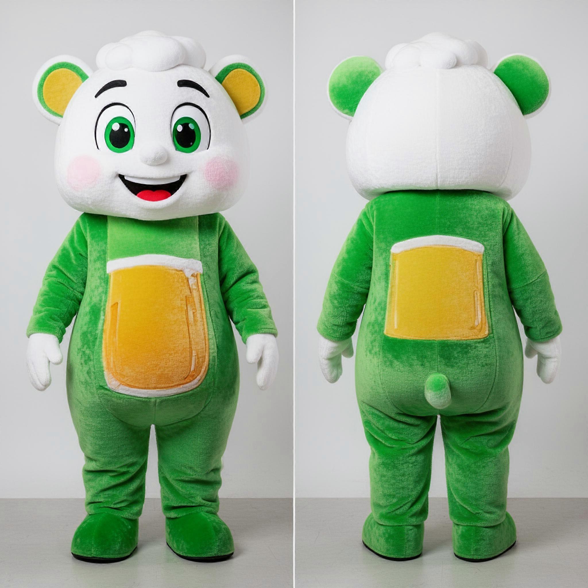 MASTICOT Emerald Green Plush Green Beer Mascot