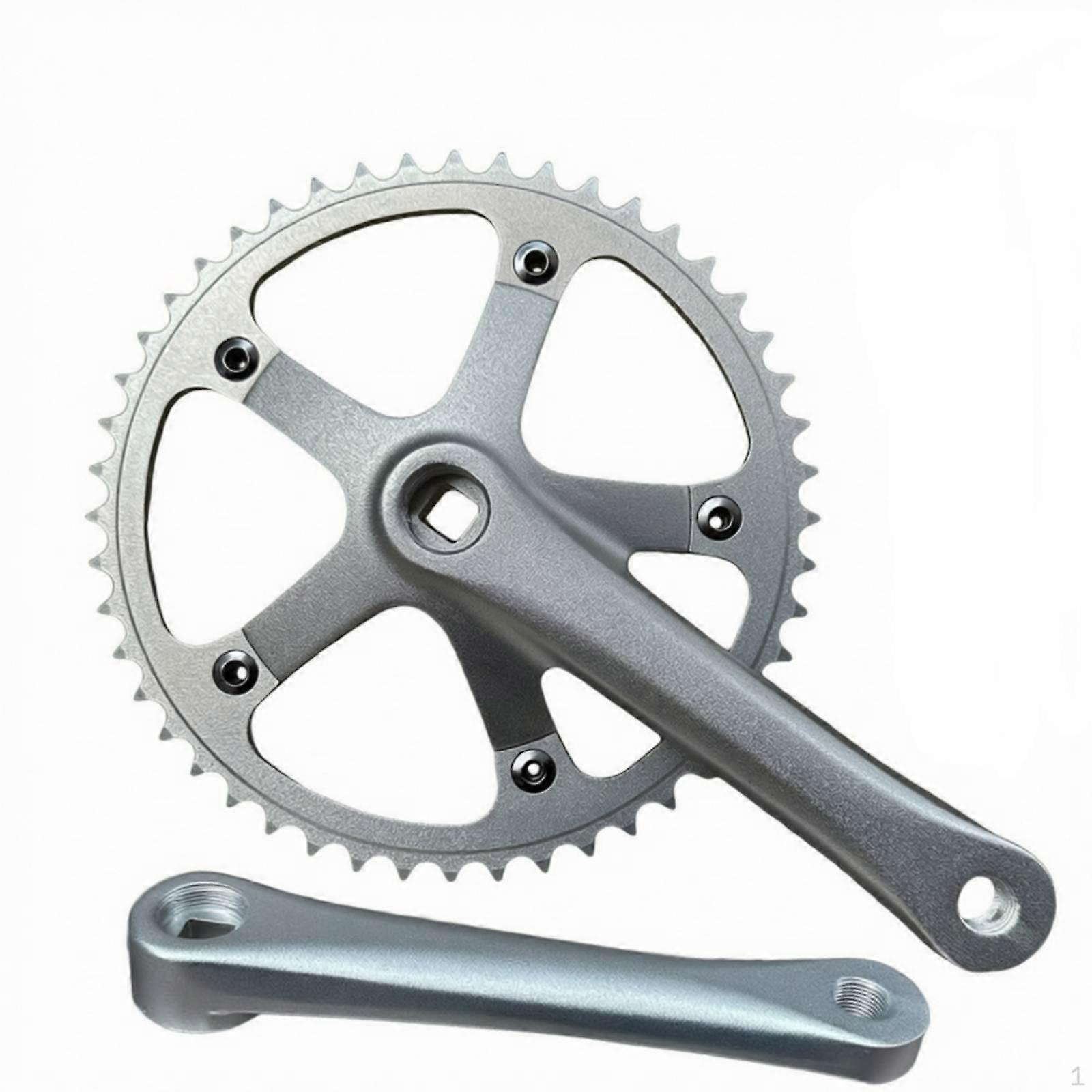 Square Taper Crankset Silver with Chainring High Compatibility