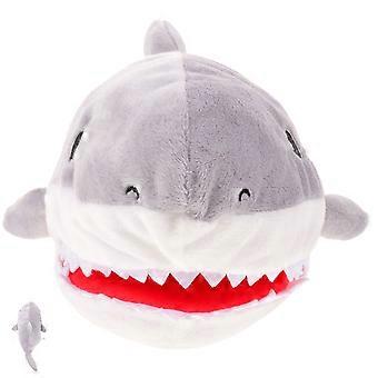 Kids Grey Hand Puppet Toy for Playing 2Pcs Plush Shark Puppet