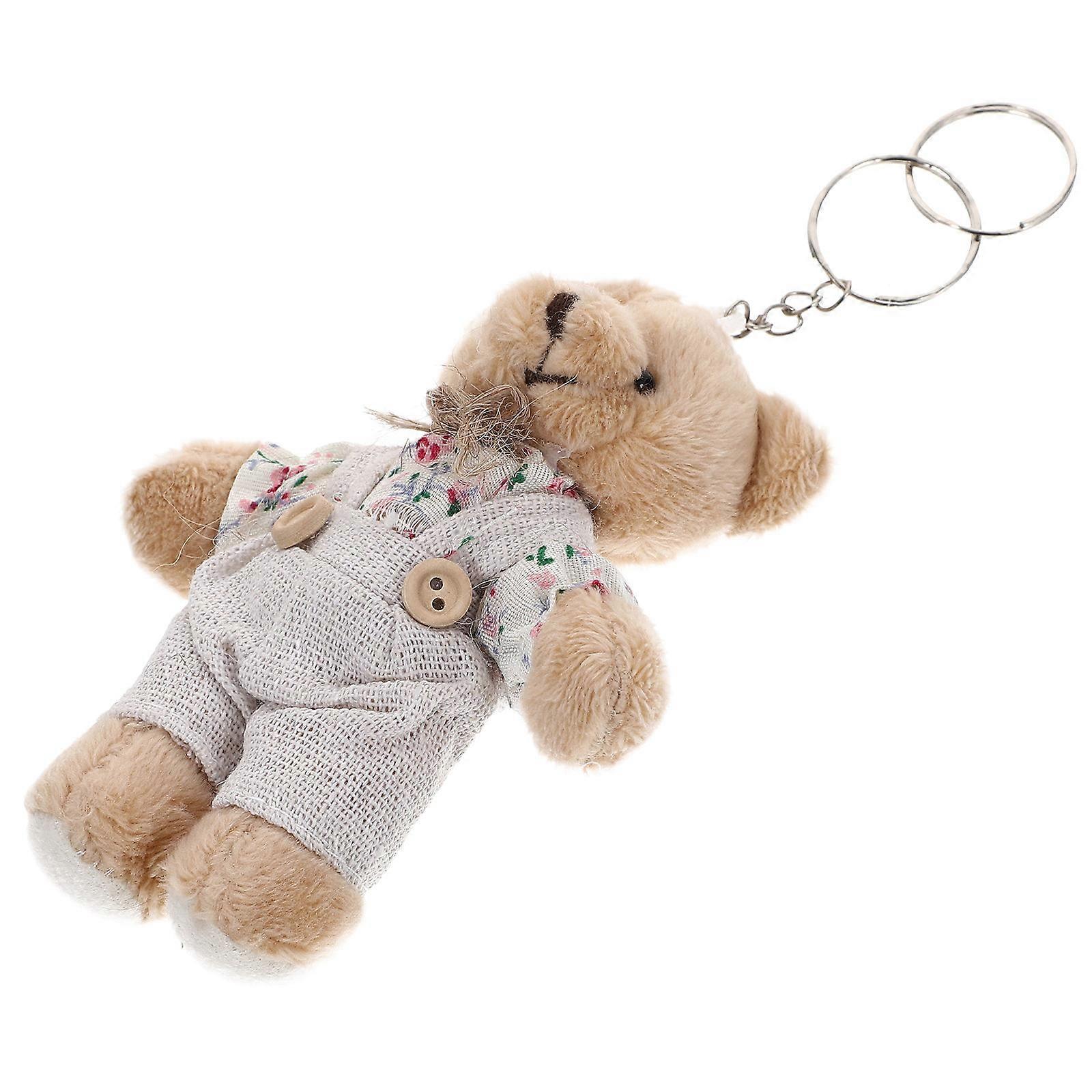 Plush Bear Pendant Keychain for Decor Mini Bear Design 1Pcs