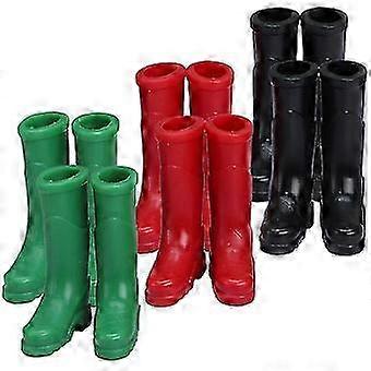 Mini Botas de Chuva, Sapatos para Casinha de Brinquedo, 6 Pares, Acessórios de Plástico