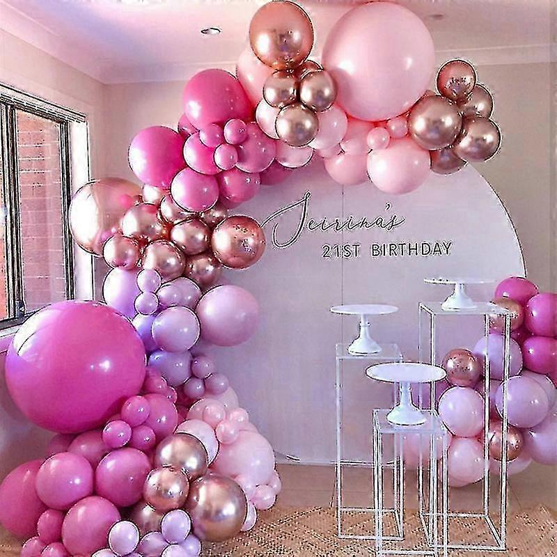 Macaron Pink Rose Gold Chrome Balloon Kit