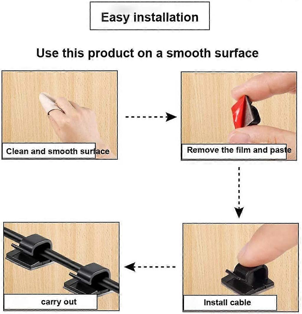 Cable Clips 50 Pack SelfAdhesive Wire Organizer for Desk TV Computer Clutter Cable Management