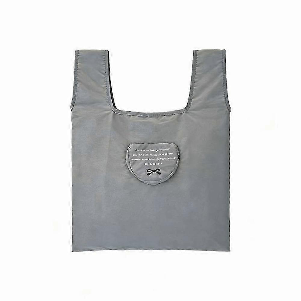 Large-Fold Silver Gray Heart Reusable Bag