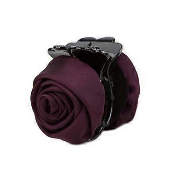 Presilha de cabelo em forma de rosa de tecido