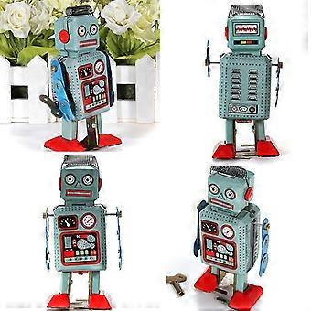 Vintage mekanisk urverk avvikle leker Walking Radar Robot Tin Toy