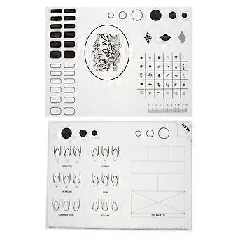 Nail Art Practice Mat Silicone Nail Plate for Manicure 6Pcs Kit