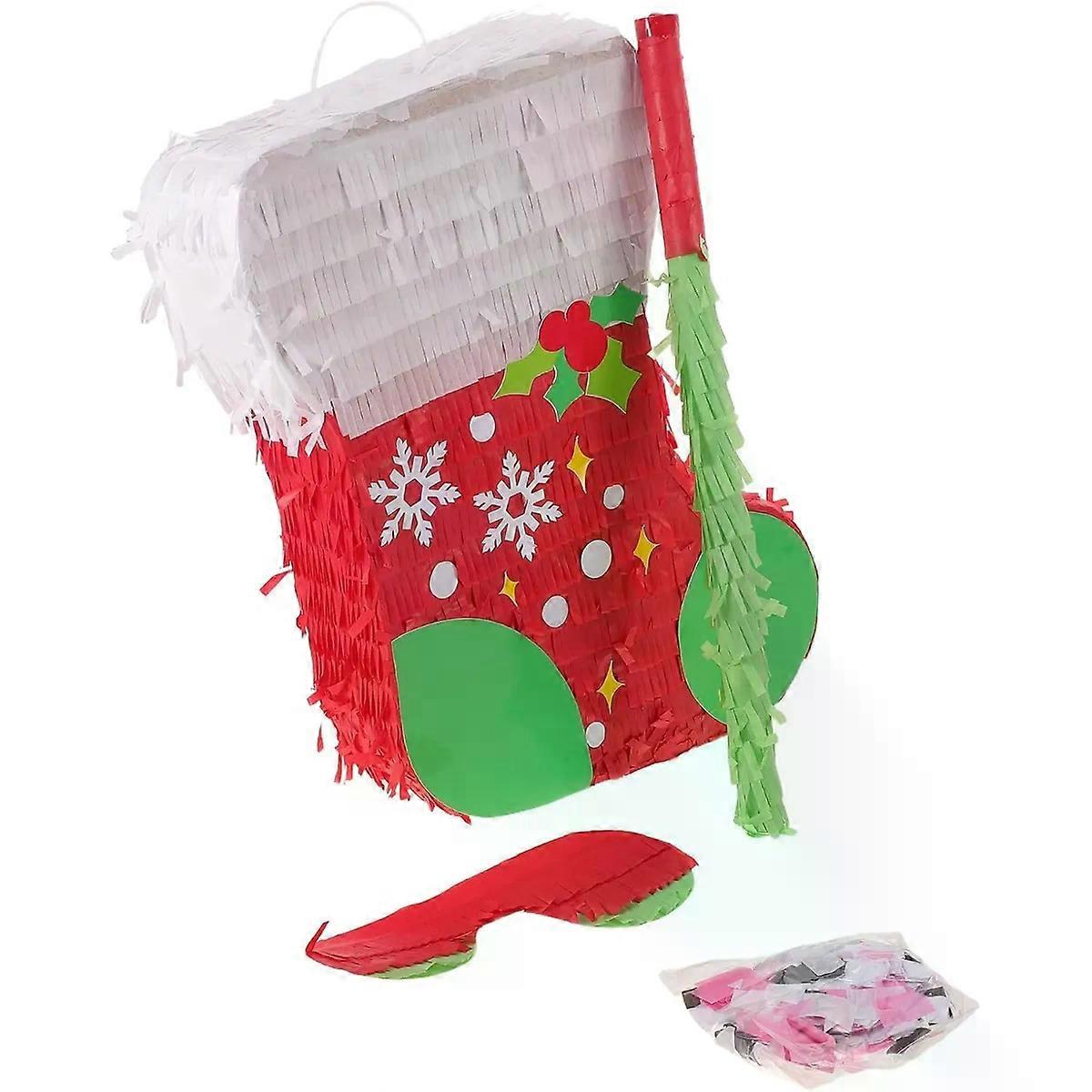 Stocking Piata with Pull String for Party Game