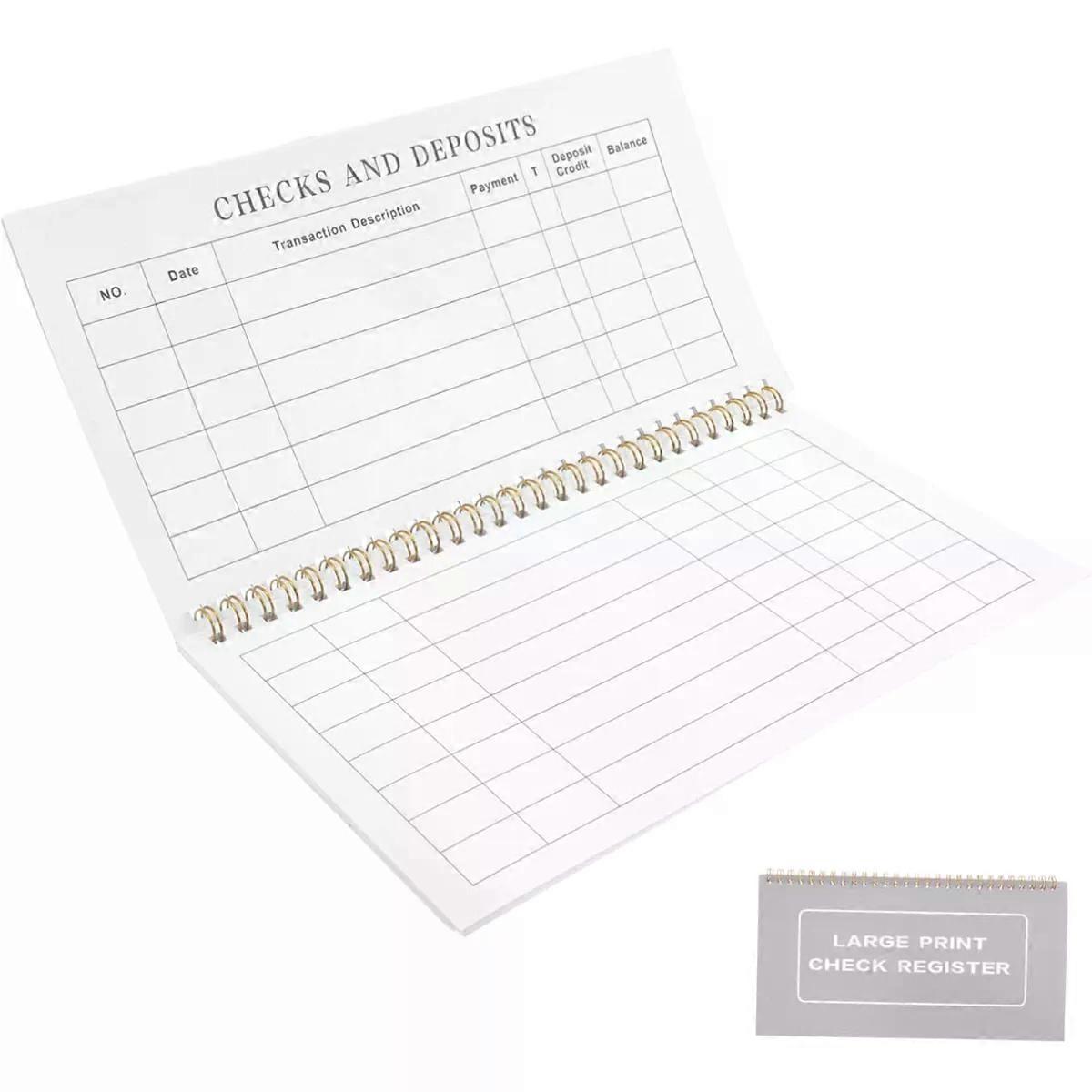 2pcs Checkbook Register for Personal Checking Accounts, White Paper