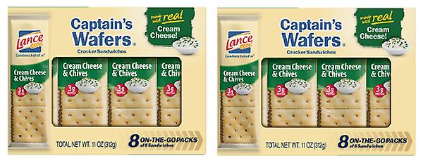 Lance Captain's Wafers Cream Cheese & Chives Sandwich Crackers 2 Box Pack