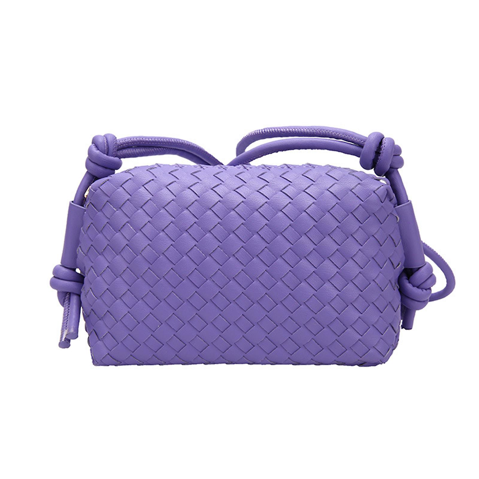 Kvinnor Vävd Crossbody Väska Axel PU Flätad Väska Kväll Liten Handväska Flätad Axelväska Väv Läder Messenger Väska, 100% Ny