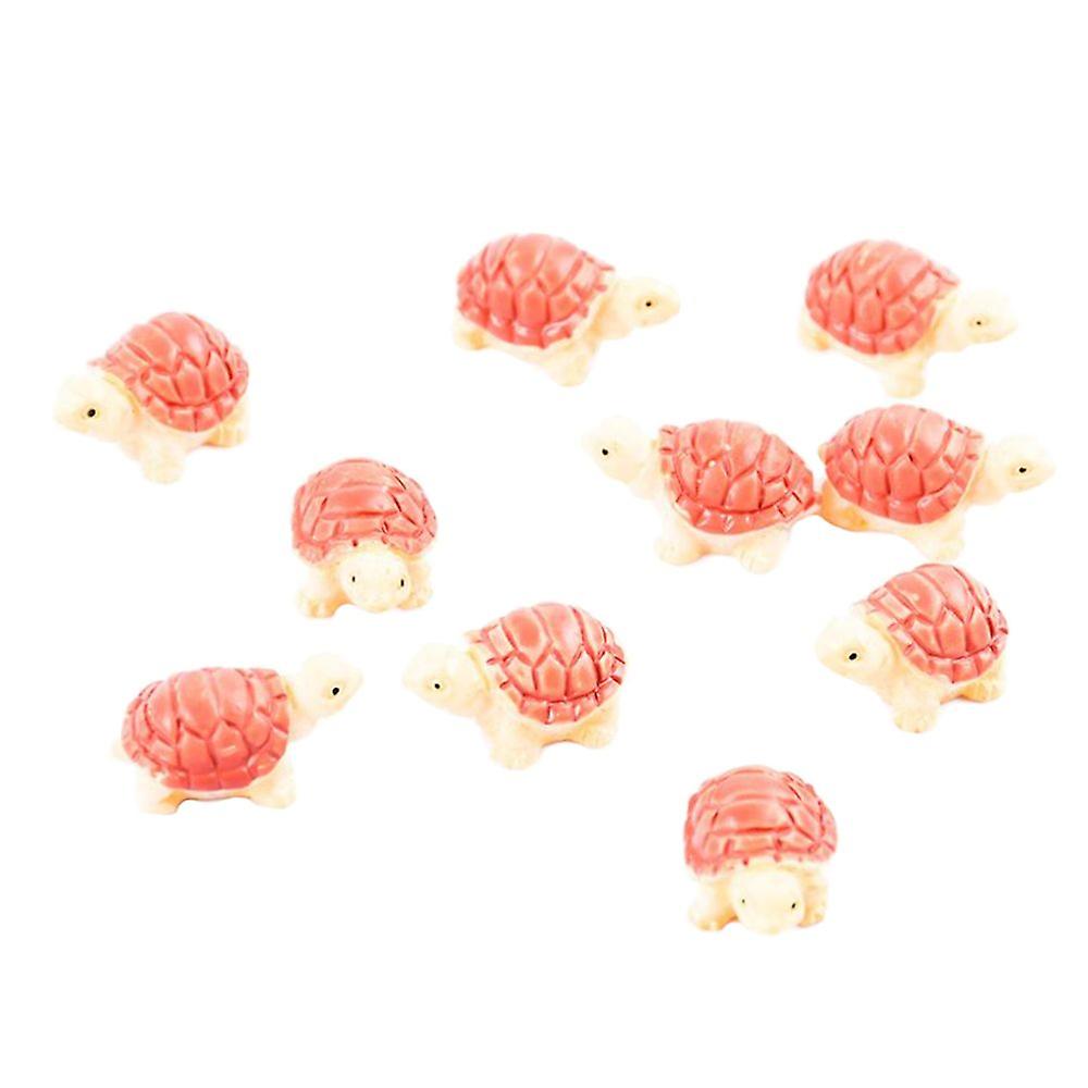 10 Pieces Mini Sea Turtle Resin Decor Ornament Standing Craft Kit Yellow