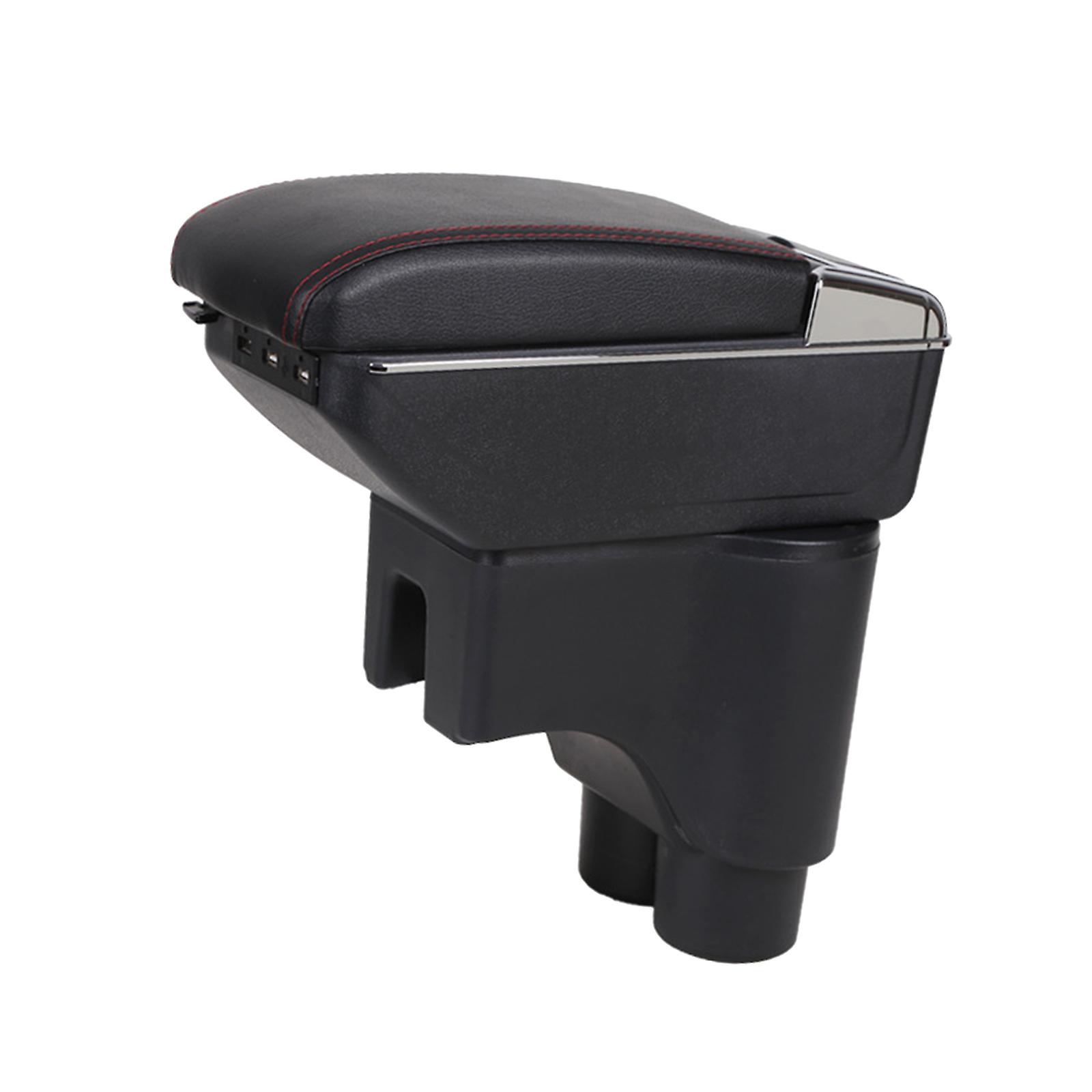 Center Console Storage Armrest Box 7 USB for Perodua Myvi 17-18 Red Line