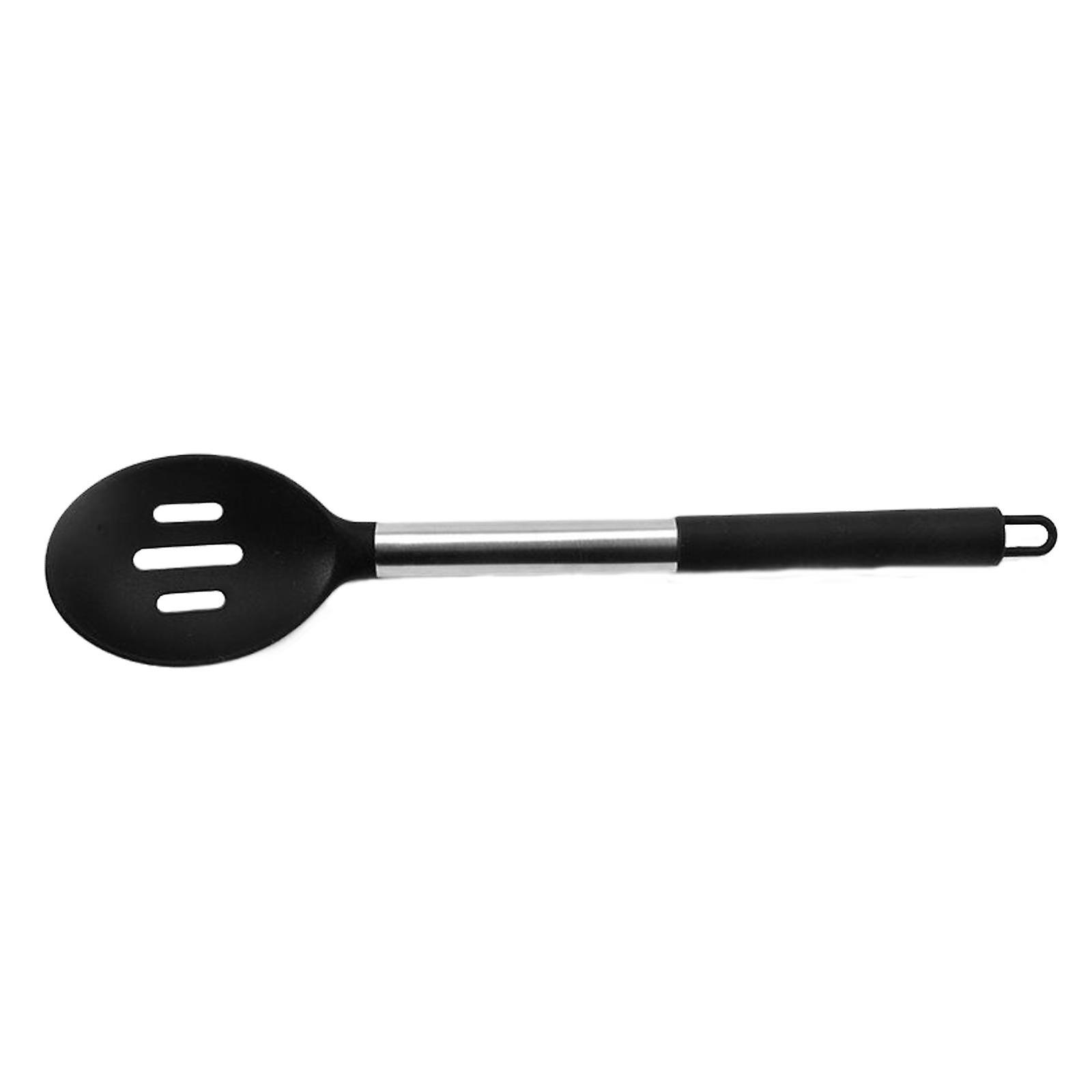 Silicone Kitchen Serving Spoon Tablespoons Set for Party Kitchen Buffet Black Slotted Spoon