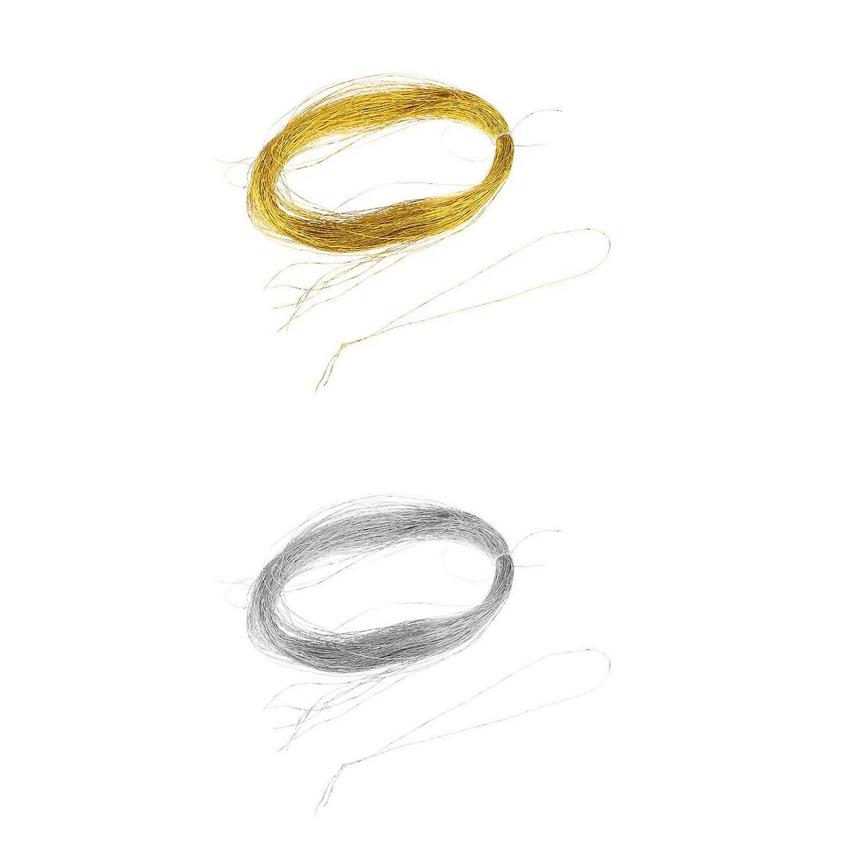 2Pcs 200m Metallic Cord Jewelry Thread Craft String Cord Gift Tags String