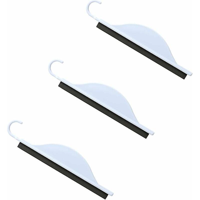 Shower Squeegee, Shower Squeegee Set Shower Squeegee Accessory Mini Window Squeegee, for Tile, Table Top, Glass - Cleaning Tools (3 Pack)，White，Fonepr