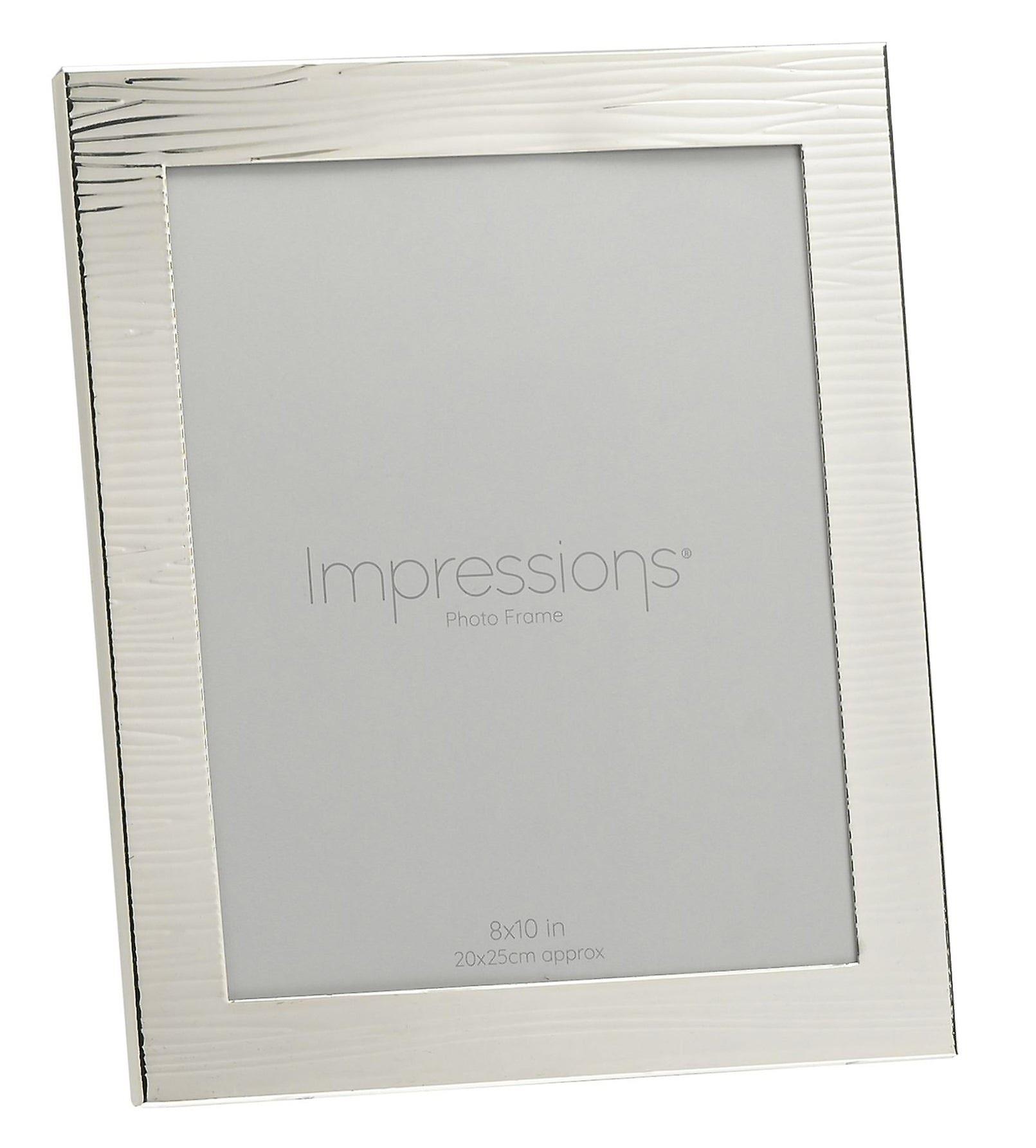 Juliana Impressions Ripple Texture Silver Plated Frame 8 x 10 - Silver/White