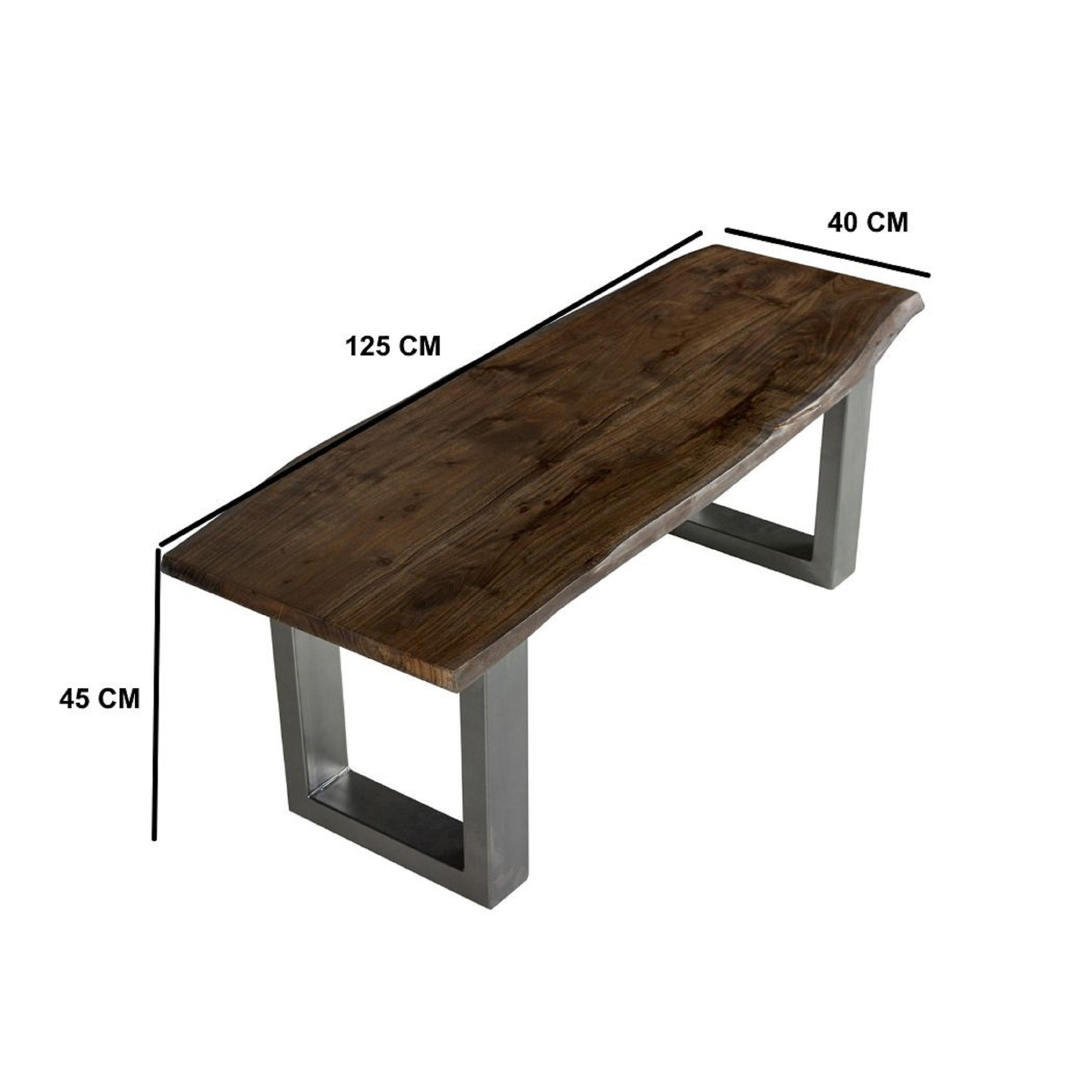 Lilah Live Edge Wood & Metal Dining Bench