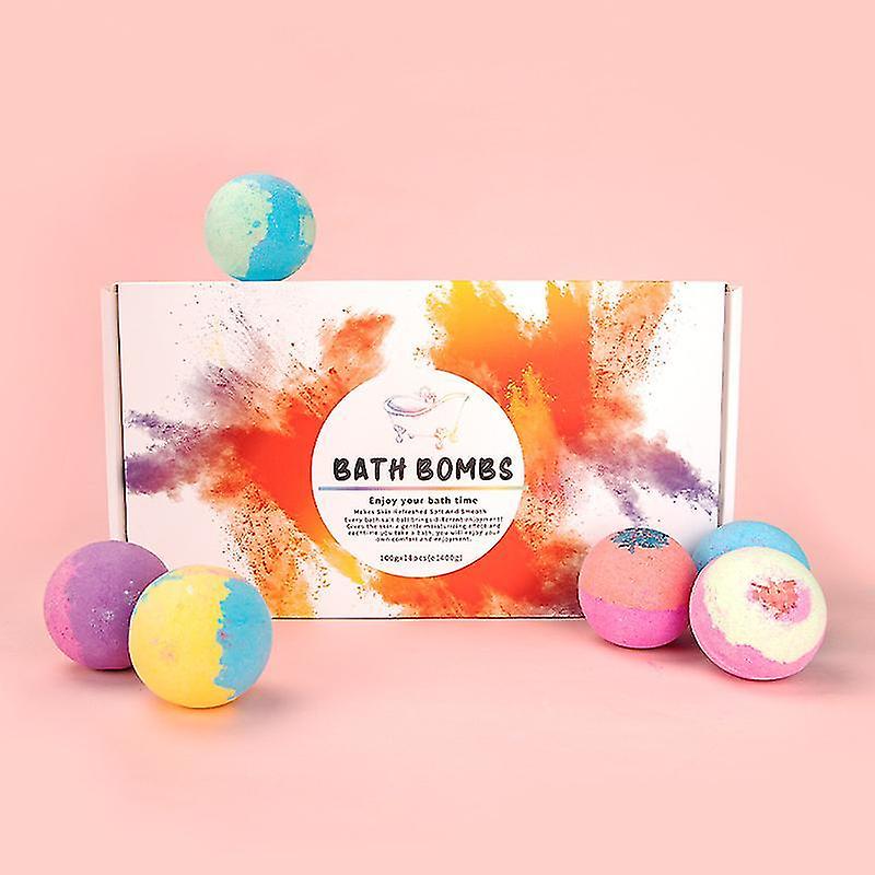 Explosive Bath Salt Ball Bubble Mixed Color Bath Ball Color Box 14pcs