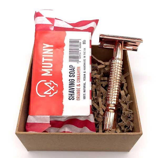 Rose Gold Safety Razor Mini Set - Cinnamon & Orange