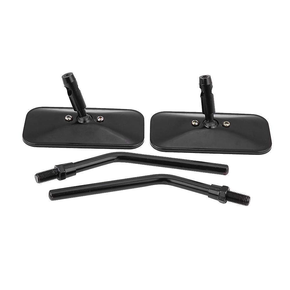 1 Pair of Rectangle Motorcycle Side Mirror Rear View Mirror for Motorcycle Black Rectangle Side Mirror