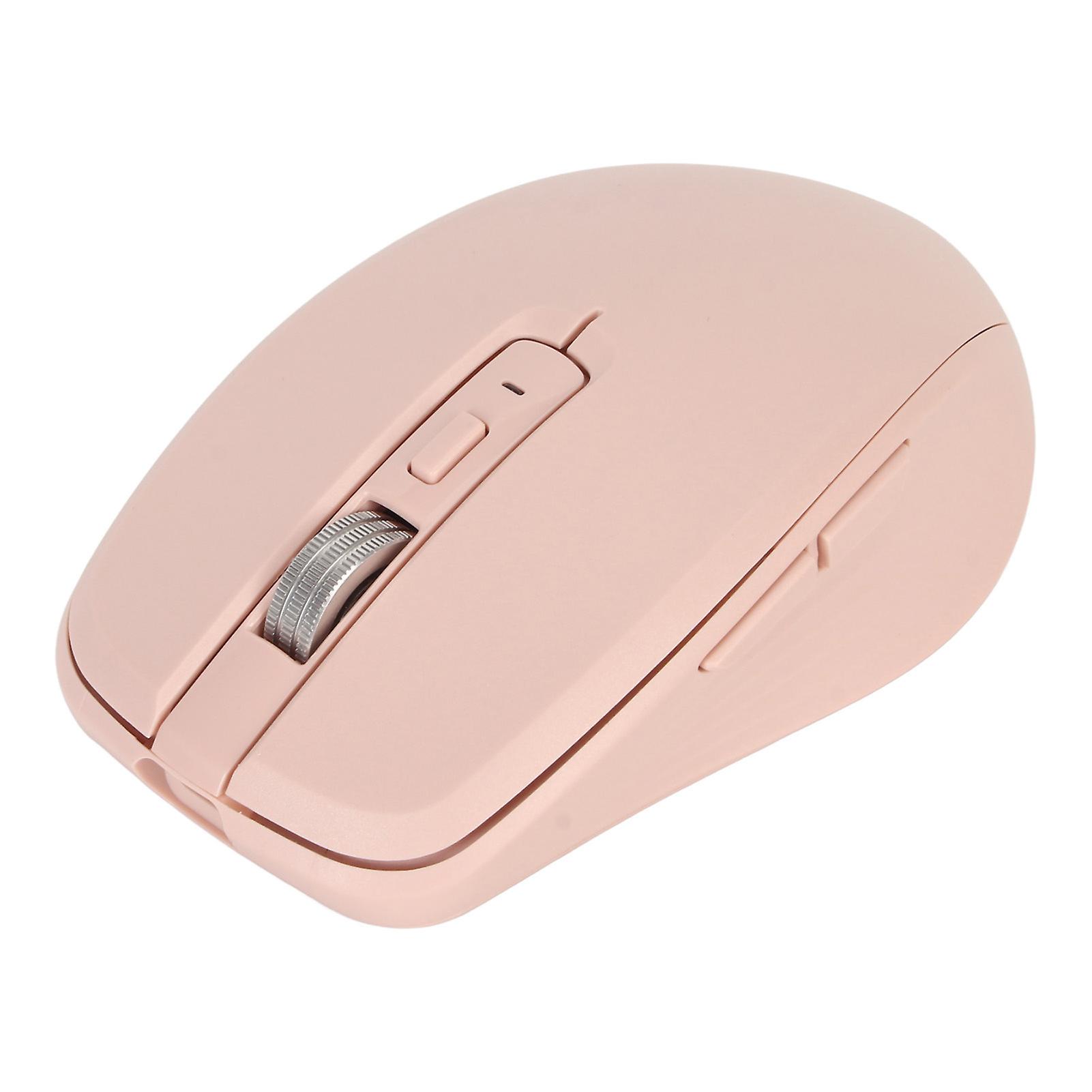 2.4G Wireless Mouse Dual Mode 2400 DPI Bluetooth Mouse with 14 RGB Lighting Effects for Laptop for Windows for OS X Rose 