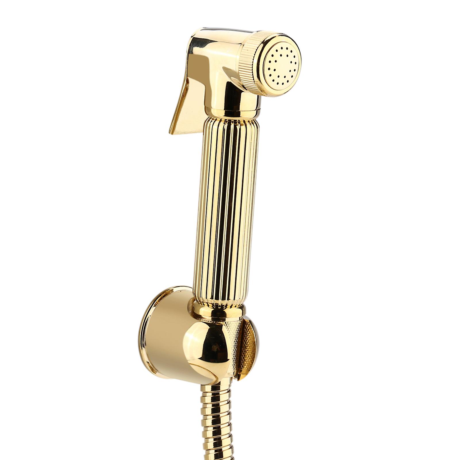 Solid Brass Wall Mount Bidet Sprayer Kit, Gold, 120cm Hose
