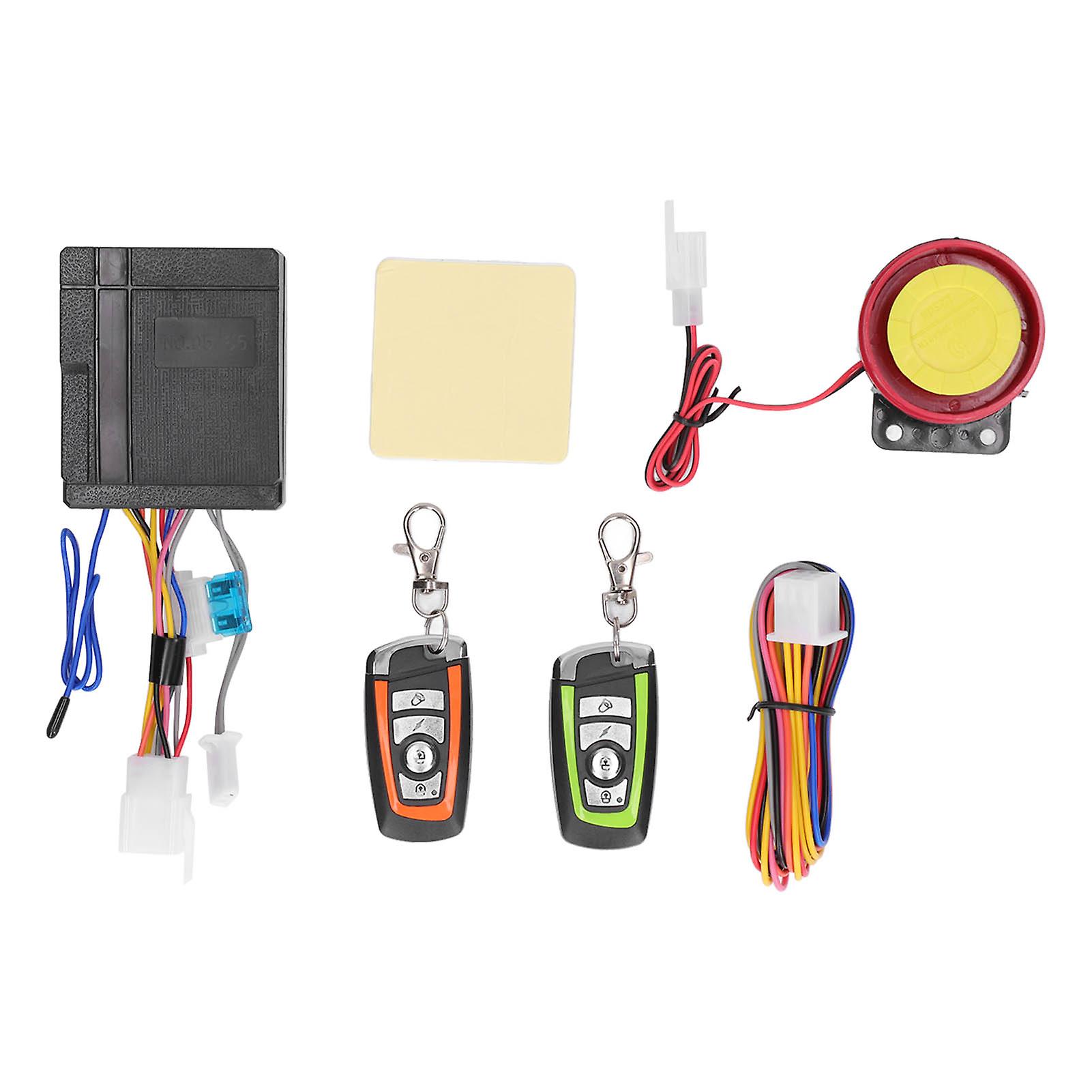 12V Motorcycle Security Alarm System Anti-theft 2 Remote Controls Universal for ATV Off-road Vehicle